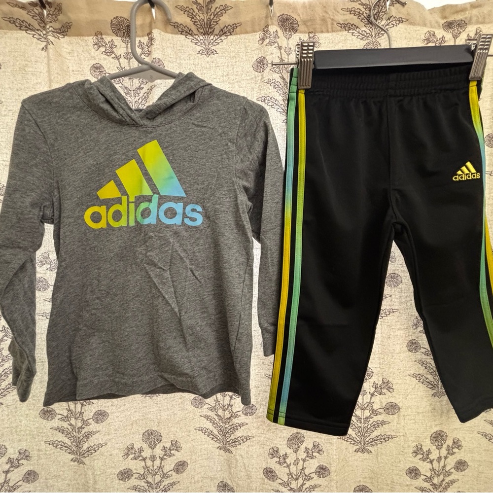 Adidas Boys Matching Hoodie & Jogger Set Athleisure Outfit